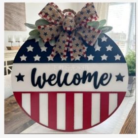 1 pc 250th anniversary of American independence, bald eagle commemorative wooden plaque, home porch decoration, wooden hanging board (Color: 33, size: 20*20*0.5cm)