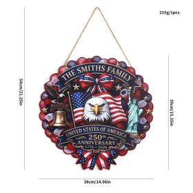 1PC Wooden tags for Independence Day, patriotic American homes, rural areas, wooden walls, door decorations, wooden crafts (Color: 67, size: 40*40*0.5cm)