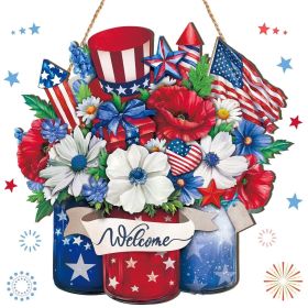 1PC Wooden tags for Independence Day, patriotic American homes, rural areas, wooden walls, door decorations, wooden crafts (Color: M, size: 40*40*0.5cm)