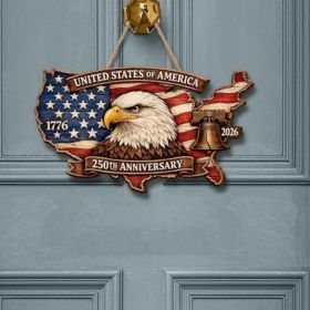 1PC Wooden tags for Independence Day, patriotic American homes, rural areas, wooden walls, door decorations, wooden crafts (Color: W, size: 30*30*0.5cm)