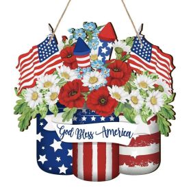 1PC Wooden tags for Independence Day, patriotic American homes, rural areas, wooden walls, door decorations, wooden crafts (Color: N, size: 20*20*0.5cm)
