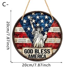 1PC Wooden tags for Independence Day, patriotic American homes, rural areas, wooden walls, door decorations, wooden crafts (Color: L, size: 20*20*0.5cm)