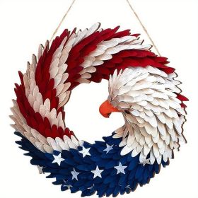 1PC Wooden tags for Independence Day, patriotic American homes, rural areas, wooden walls, door decorations, wooden crafts (Color: B, size: 40*40*0.5cm)